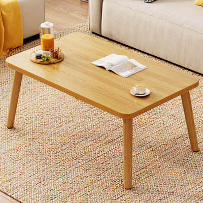 Modern Minimalist Rectangular Solid Wood Coffee Table For Living Room