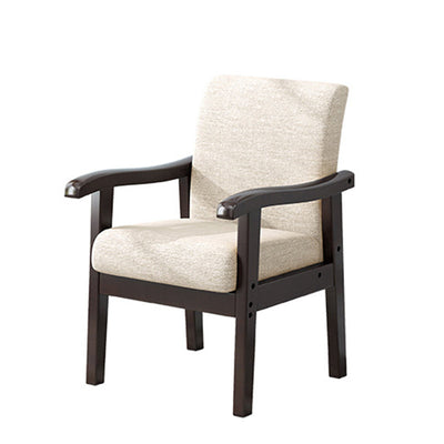 Modern Simplicity Rubber Wood Cotton And Linen Fabric Sponge Square Accent Chair & Table Set For Living Room