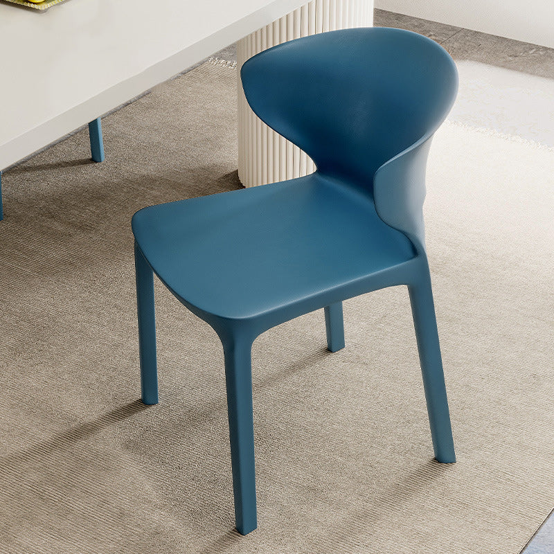 Contemporary Scandinavian PP Plastic Velvet Square Ergonomivally Design Stackable Dining Chair Backrest For Dining Room