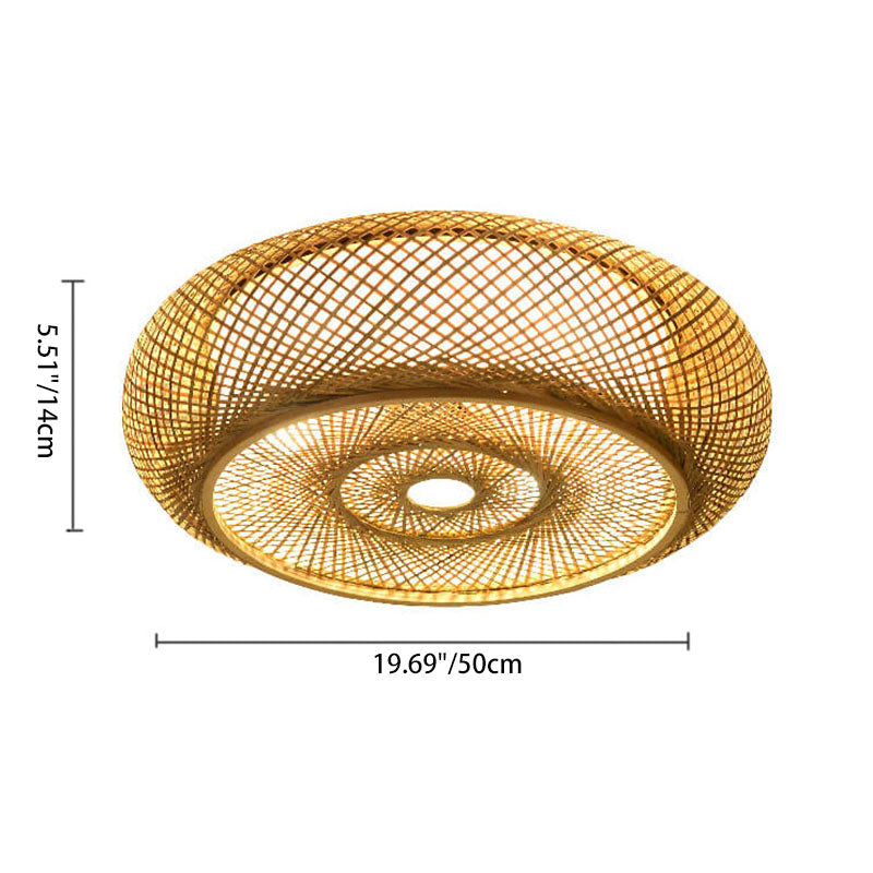 Bamboo Weaving 3-Licht-LED-Unterputzbeleuchtung 