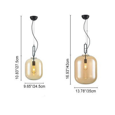 Modern Winter Melon Glass 1-Light Pendant Light