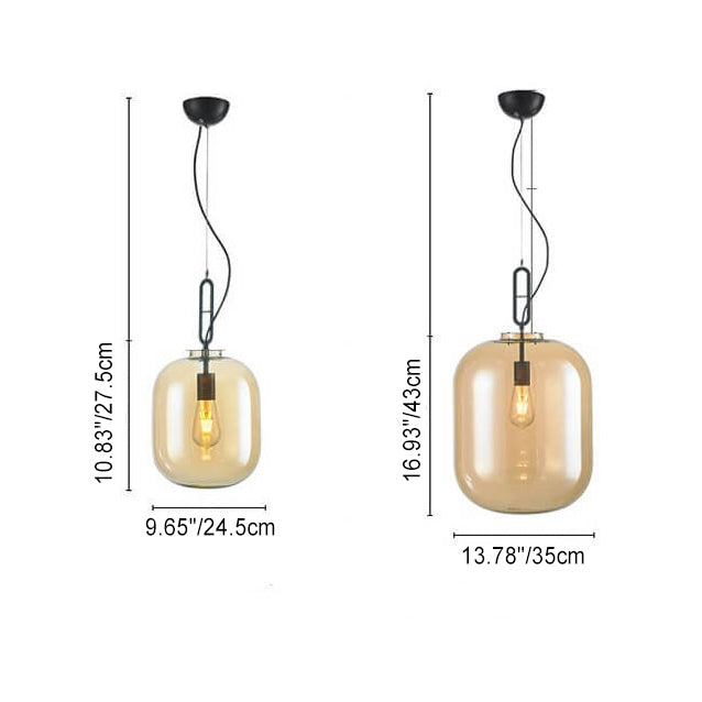 Modern Winter Melon Glass 1-Light Pendant Light