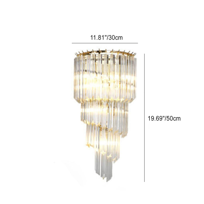 Modern Luxury Crystal Four Layers 4-Light Wall Sconce Lamp