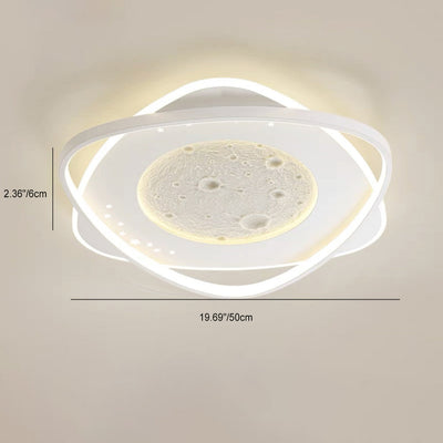 Modern Minimalist Irregular Shape Moon Iron Acrylic LED Flush Mount Ceiling Light For Living Room