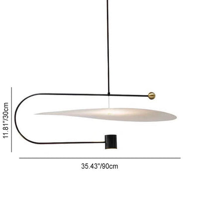 Lampe suspendue LED à disque acrylique en fer incurvé minimaliste nordique 