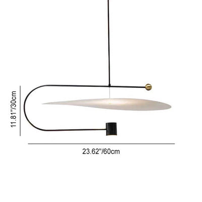 Lampe suspendue LED à disque acrylique en fer incurvé minimaliste nordique 