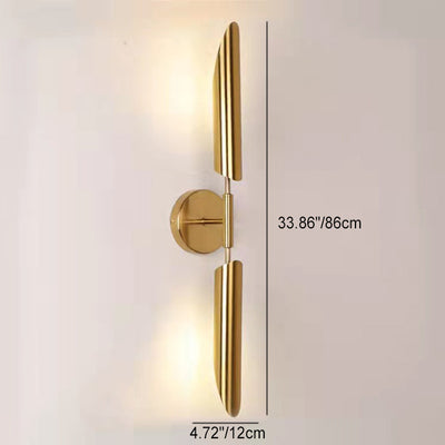 Modern Minimalist Iron Glass Strip 1/2 Light Wall Sconce Lamp For Living Room