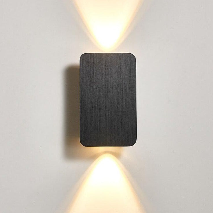 Nordische, minimalistische, rechteckige, 1-flammige LED-Wandleuchte aus Aluminium 