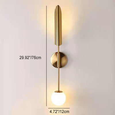 Modern Minimalist Iron Glass Strip 1/2 Light Wall Sconce Lamp For Living Room