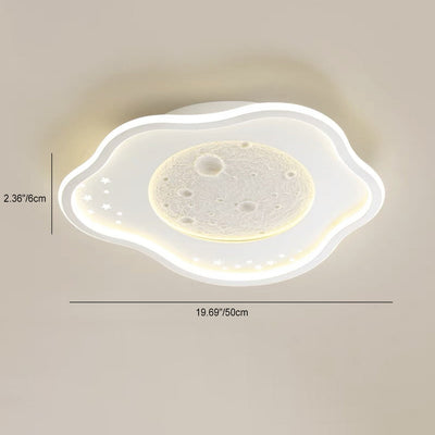 Modern Minimalist Irregular Shape Moon Iron Acrylic LED Flush Mount Ceiling Light For Living Room