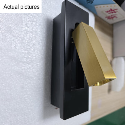 Modern Minimalist Rectangular Recessed Aluminum LED Wall Sconce Lamp