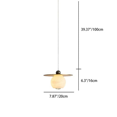 Modern Minimalist Globe Iron Copper Marble LED Pendant Light For Living Room