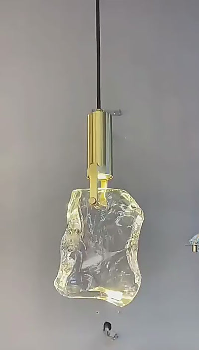 Luminaire suspendu moderne et minimaliste à 1 lumière en cristal Ice Cube 