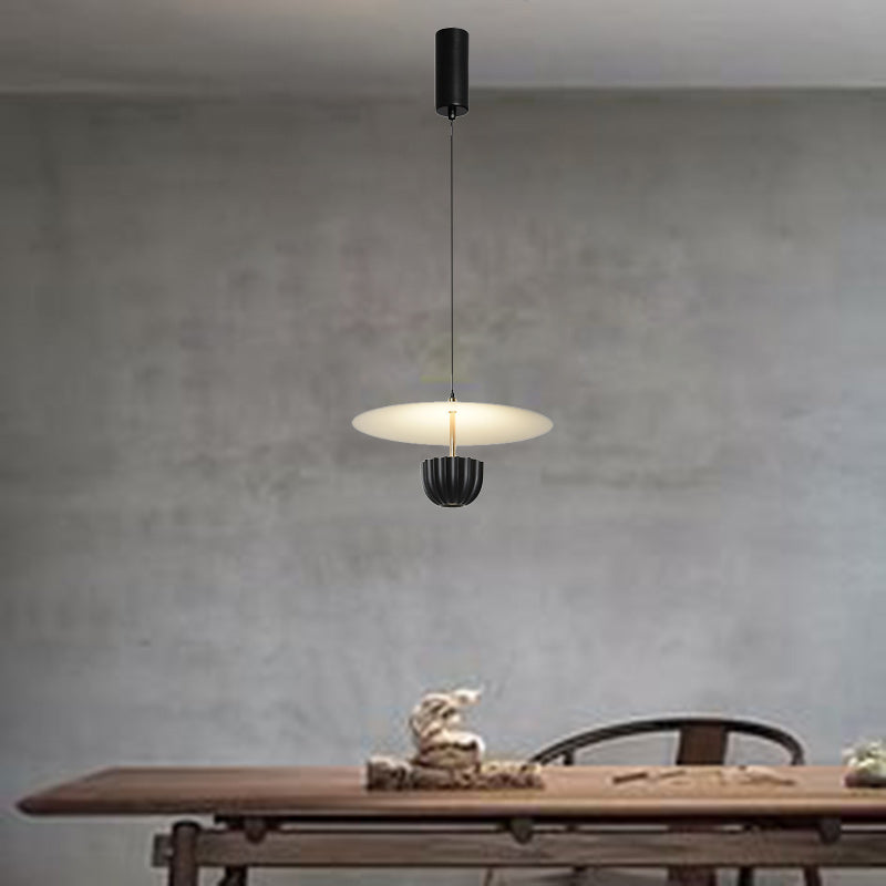 Contemporary Scandinavian Round Aluminum LED Pendant Light For Living Room