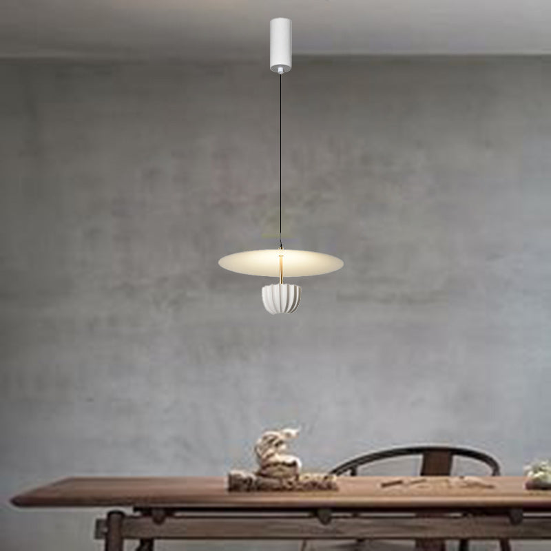 Contemporary Scandinavian Round Aluminum LED Pendant Light For Living Room