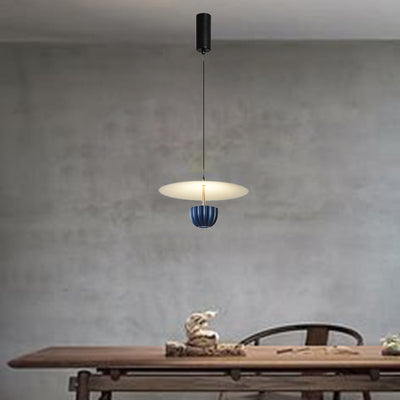 Contemporary Scandinavian Round Aluminum LED Pendant Light For Living Room