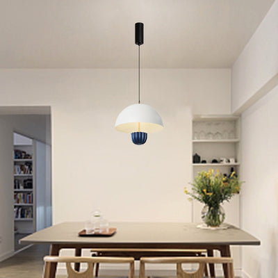 Contemporary Scandinavian Semi-circular Aluminum LED Pendant Light For Living Room