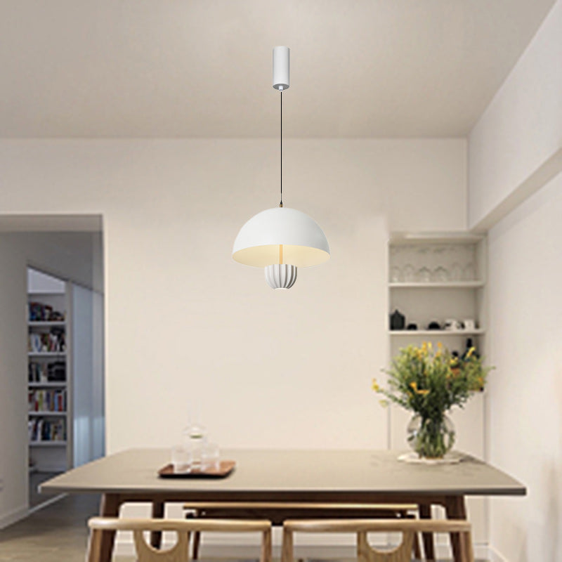 Contemporary Scandinavian Semi-circular Aluminum LED Pendant Light For Living Room