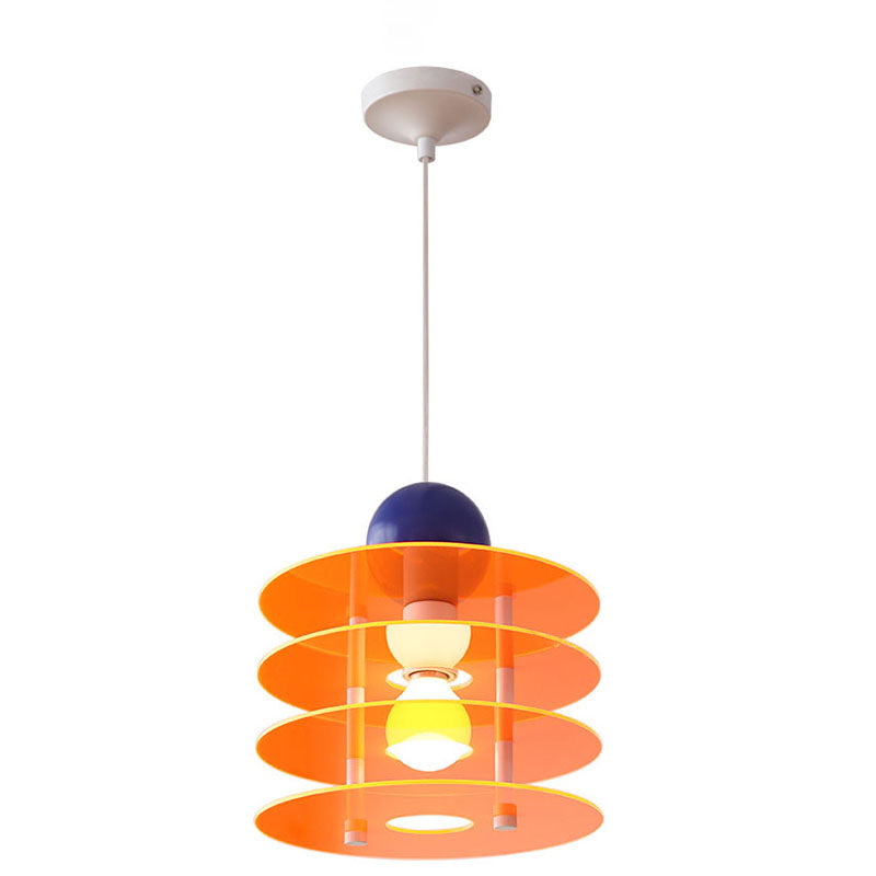 Contemporary Nordic Colorful Acrylic Flying Saucer 1-Light Pendant Light For Bedroom