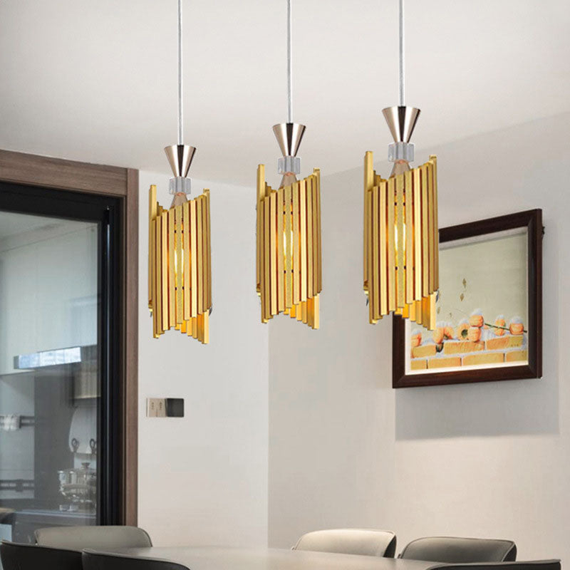 Modern Light Luxury Aluminum Column Geometry 1-Light Pendant Light