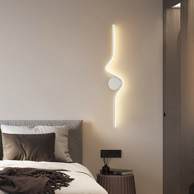 Modern Minimalist Iron Aluminum Long Strip LED Wall Sconce Lamp For Living Room