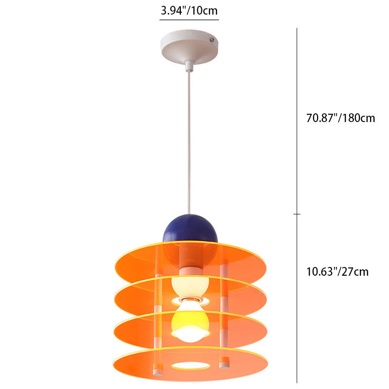 Contemporary Nordic Colorful Acrylic Flying Saucer 1-Light Pendant Light For Bedroom