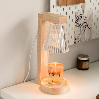 Modern Minimalist Cone Shade Hardware Log 1-Light Melting Wax Table Lamp