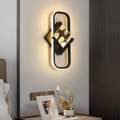 Modern Minimalist Rectangle Square Aluminum Acrylic LED Wall Sconce Lamp For Living Room