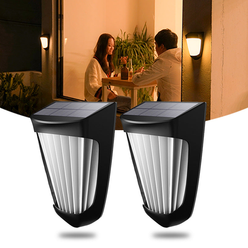 Solar Outdoor Round LED Fence Waterproof Wall Sconce Lamp