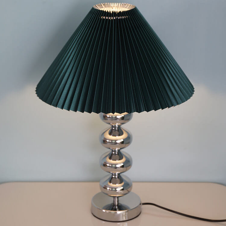 Contemporary Nordic Pleated Paper Shade Hardware Base 1-Light Table Lamp For Home Office