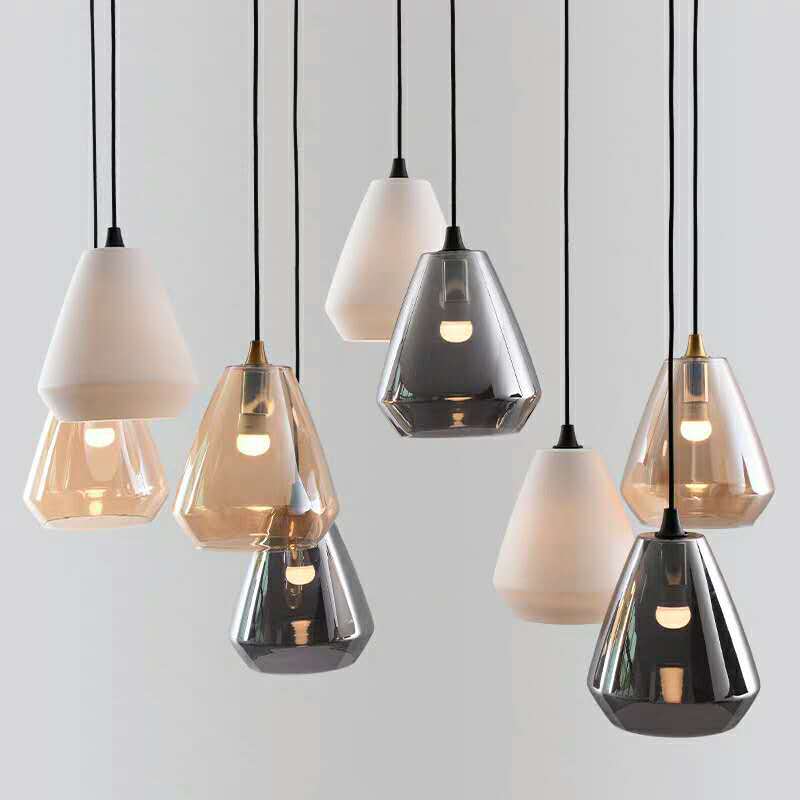 Nordic Minimalist Conical Glass Jar 1-Light Pendant Light