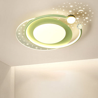 Plafonnier LED en acrylique avec Projection de ciel étoilé, design scandinave contemporain, abat-jour rond, plafonnier encastré pour salon 