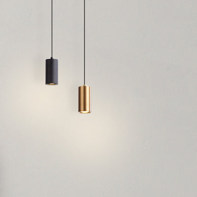 Mini lampe suspendue à 1 lumière en fer à colonne minimaliste nordique 