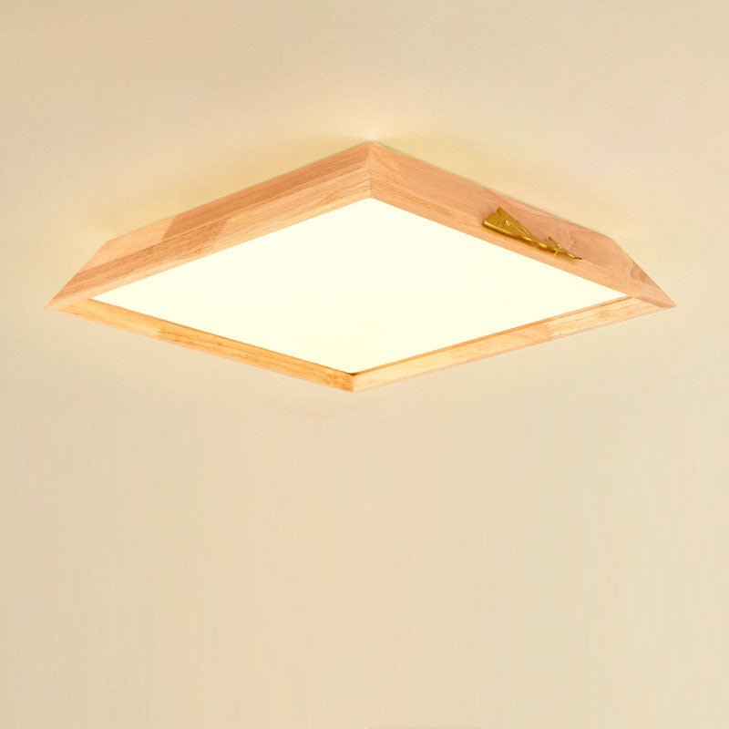 Modern Minimalist Log Acrylic Square LED Flush Mount Lighting