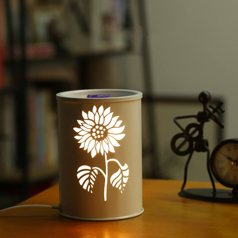 Modern Minimalist Cylindrical Flower Plastic Aromatherapy Melting Wax 1-Light Table Lamp