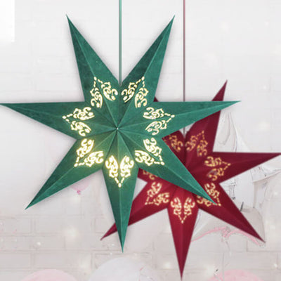 Nordic Creative Star Decorative Red Green Velvet LED Pendant Light