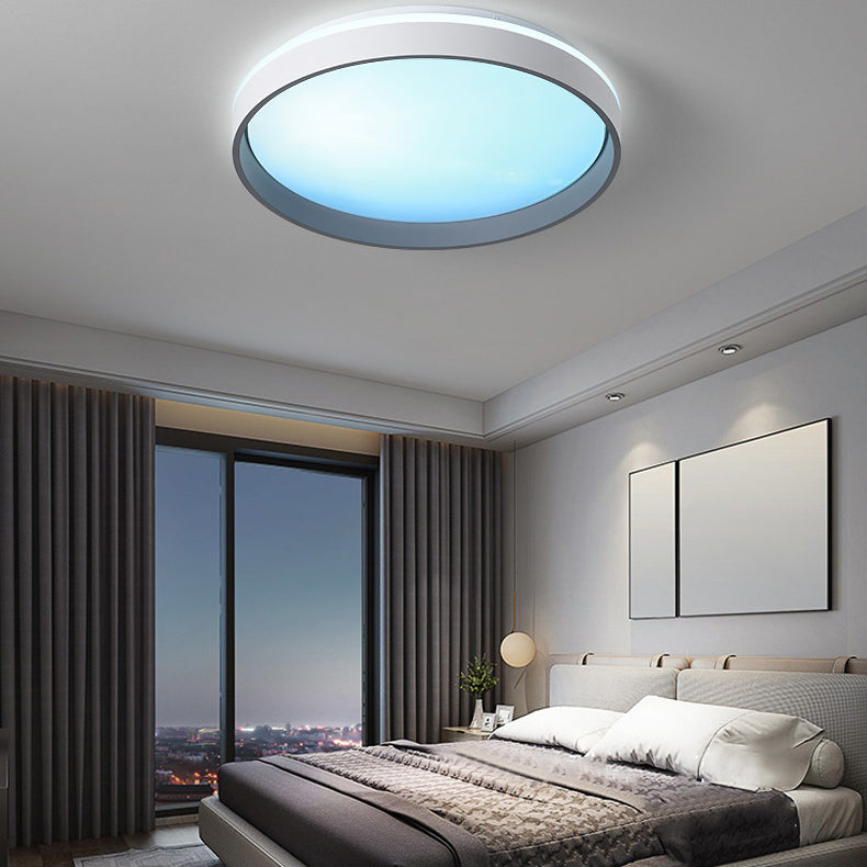 Modern Minimalist Blue Sky Round LED Flush Mount Ceiling Light