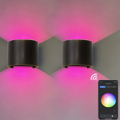 Simple Intelligent Cylindrical APP Dimming Waterproof LED Wall Sconce Lamp