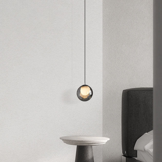 Modern Minimalist Glass Orb 1-Light Pendant Light