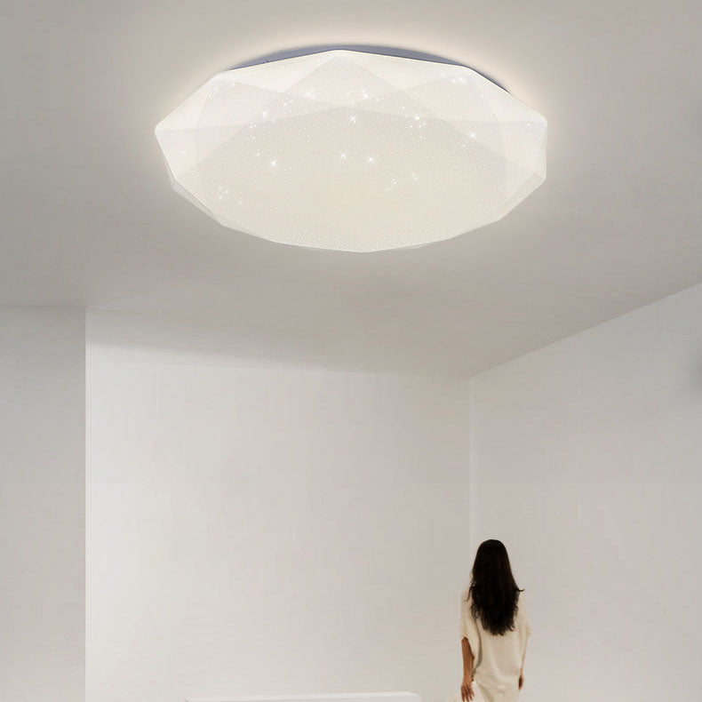 Modern Simplicity Full Sky Star Diamond Shape LED Flush Mount Ceiling Light For Living Room