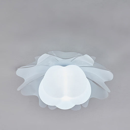 Contemporary Creative Cream Acrylic Petal Shade 1-Light Flush Mount Ceiling Light For Living Room