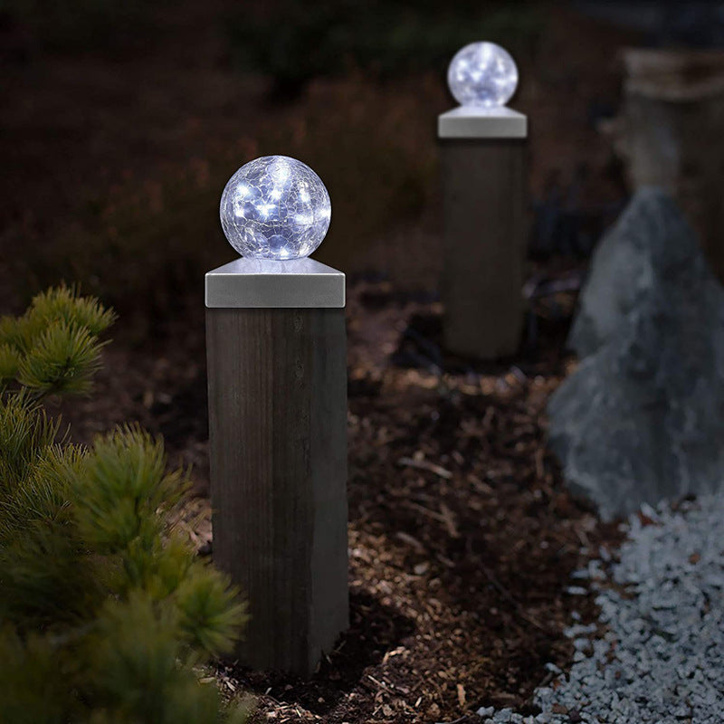 Solar Creative Column Round Ball LED Außenscheinwerfer Landschaftslicht 