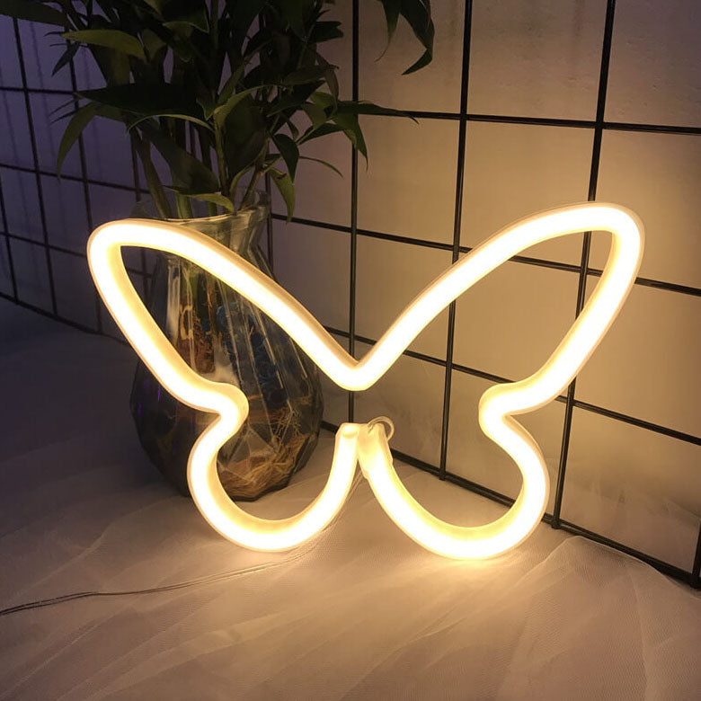 Batterie LED papillon néon créatif/néon décoratif USB 