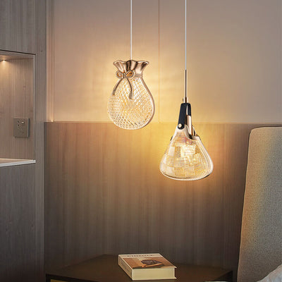 Lampe suspendue LED en fer Transparent de luxe, lumière nordique 