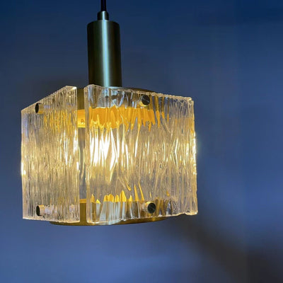 Modern Light Luxury Square Kupferglas 1-Licht-Pendelleuchte 