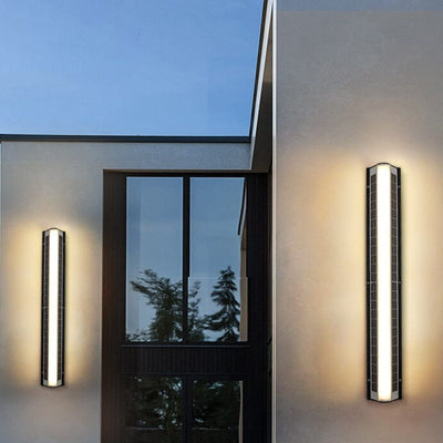 Modern Solar Waterproof Acrylic Long Strip LED Outdoor Wall Sconce Lamp