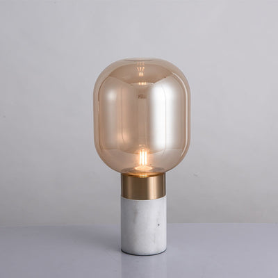 Lampe de table à 1 lumière en verre et matériel de marbre minimaliste européen 