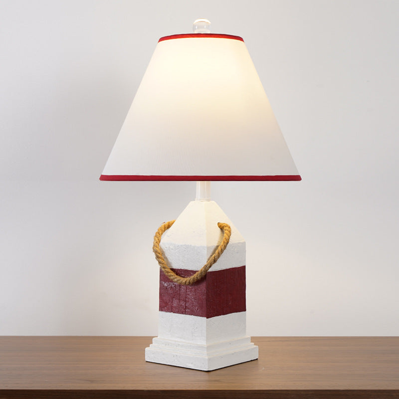 European Vintage Solid Color Resin Twine 1-Light Table Lamp