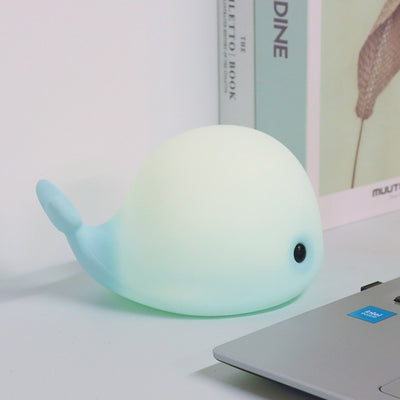 Moderne kreative Whale Silicone Pat LED-Nachtlicht-Tischlampe 