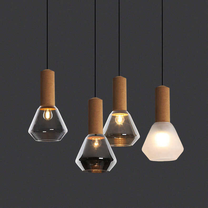 Modern Luxury Copper Glass Jar 1-Light Pendant Light